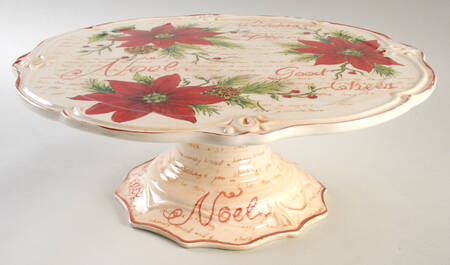 Noel 14" Diameter Pedestal Cake Stand