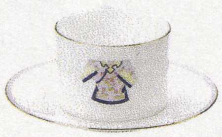 Chinese Costume Flat Cup & Saucer Set
