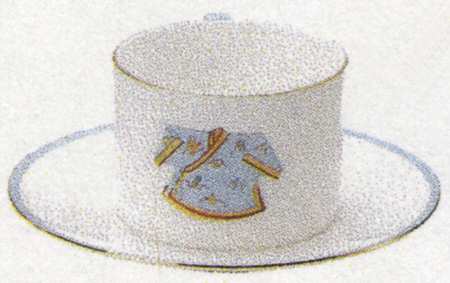 Chinese Costume Flat Cup & Saucer Set