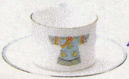 Chinese Costume Flat Cup & Saucer Set