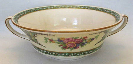 MAD246 Footed Cream Soup Bowl & Saucer Set