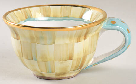 Parchment Check Flat Cup