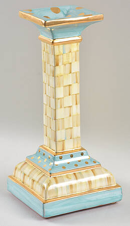 Parchment Check 10" Candlestick