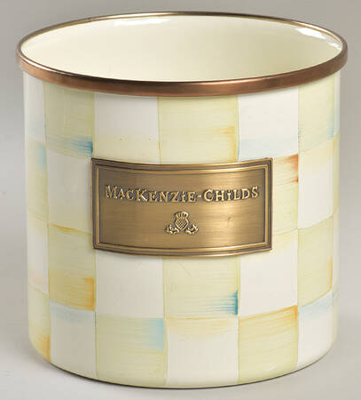 Parchment Check (Enamelware) Small Canister No Lid