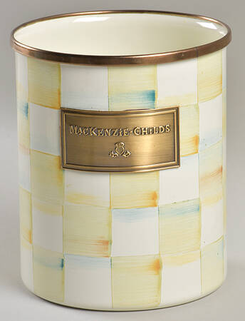 Parchment Check (Enamelware) Medium Canister No Lid