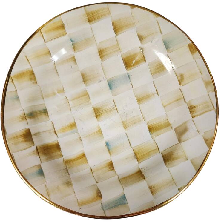 Parchment Check Dinner Plate