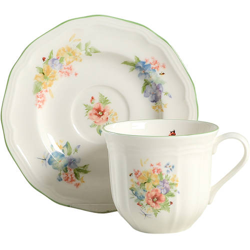 Antique Garden Flat Cup & Saucer Set