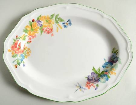 Antique Garden 14" Oval Serving Platter