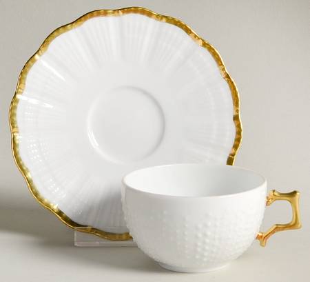 Corail Gold Flat Demitasse Cup & Saucer Set