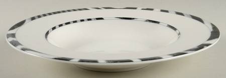 Wild Zebra Large Rim Soup Bowl
