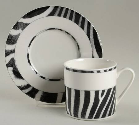 Wild Zebra Flat Cup & Saucer Set