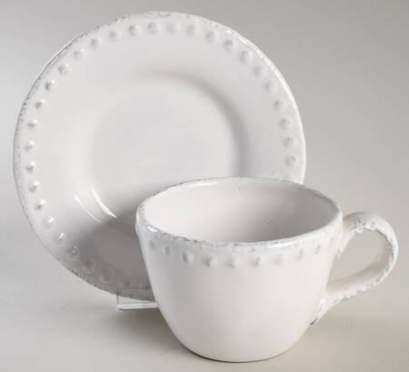 Blanc Brigette Flat Cup & Saucer Set
