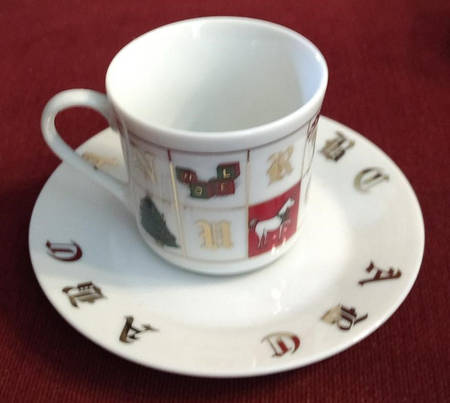 Abc's of Christmas, The Flat Demitasse Cup & Saucer Set