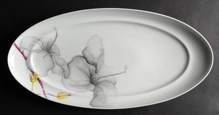 Aliza Gris 18" Oval Serving Platter