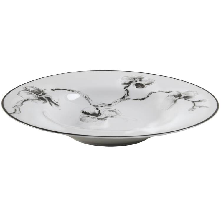 Black Orchid Large Rim Soup Bowl