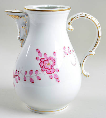 Indian Painting Pink Coffee Pot No Lid