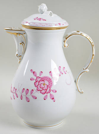 Indian Painting Pink Coffee Pot & Lid