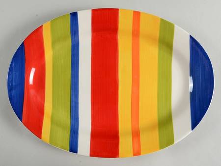 Sonoma Stripes 15" Oval Serving Platter