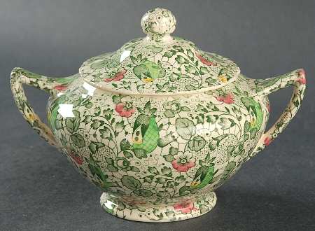 Liberty Green Sugar Bowl & Lid