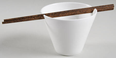 Lucerne White (Delray) Noodle Bowl & Chopsticks Set