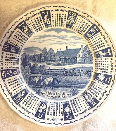 Calendar Plate "1985" Calendar Plate