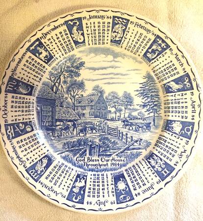 Calendar Plate "1984" Calendar Plate