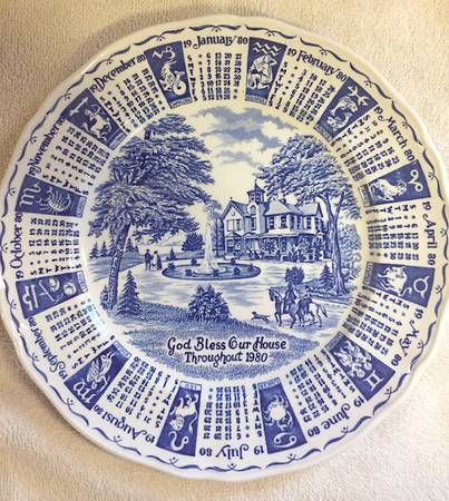 Calendar Plate "1980" Calendar Plate