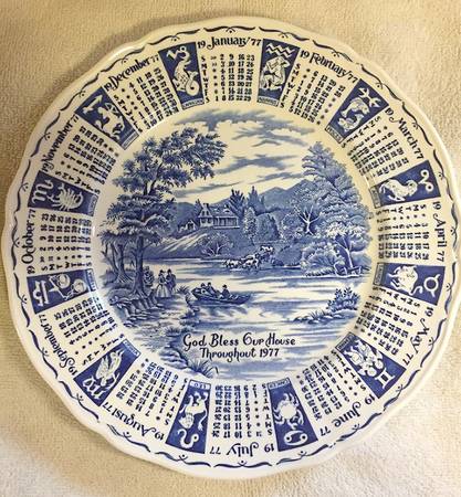 Calendar Plate "1977" Calendar Plate