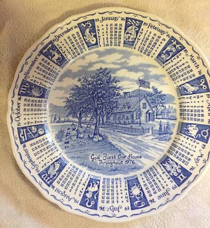 Calendar Plate "1976" Calendar Plate
