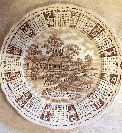 Calendar Plate "1969" Calendar Plate