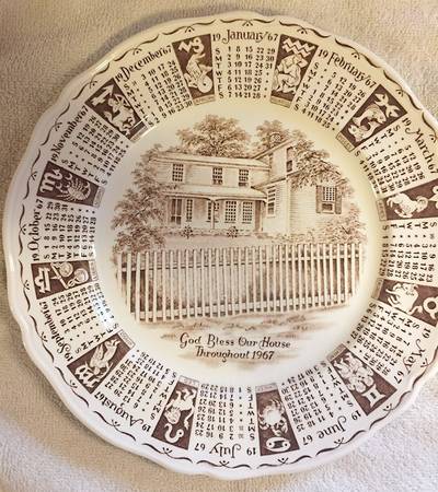 Calendar Plate "1967" Calendar Plate