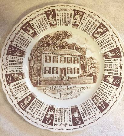 Calendar Plate "1964" Calendar Plate