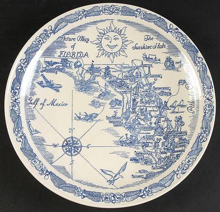 Picture Map of Florida by Metlox - Poppytrail - Vernon