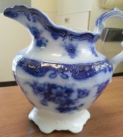 Waverley (Flow Blue No Gold Acent Pitcher