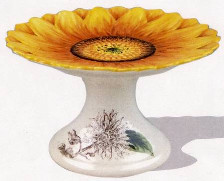 Sunflower Fall 10" Diameter Pedestal Cake Stand