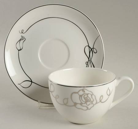 Love Story Rose Flat Cup & Saucer Set