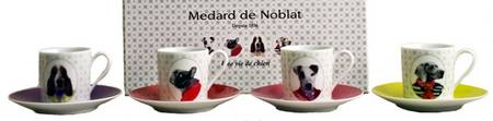 Une Vie de Chien Flat Demitasse Cup & Saucer Set