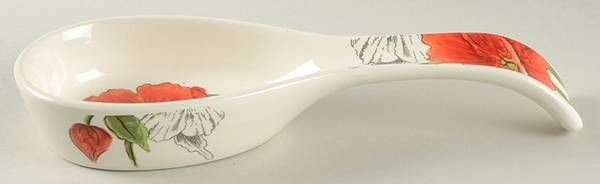 Red Poppy Spoon Rest/Holder (Holds 1 Spoon)
