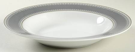 Platinum Crown Slate Rim Soup Bowl