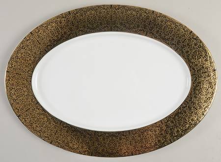 Antonia Gold 14" Oval Serving Platter