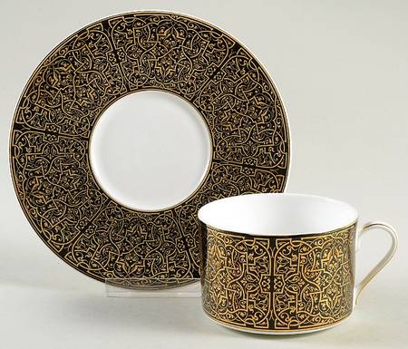 Antonia Gold Flat Cup & Saucer Set