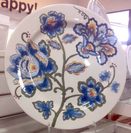 Blue Jacquard Rouge Dinner Plate