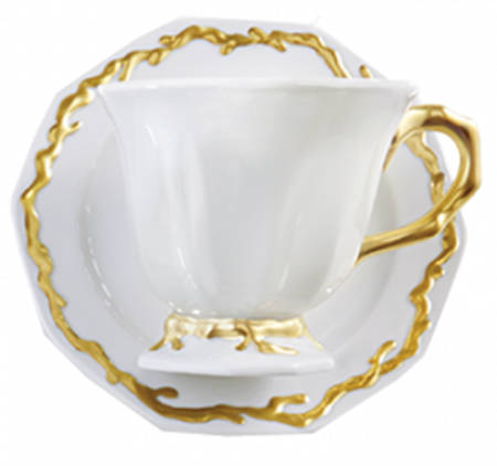 Barriera Corallina Gold Footed Cup & Saucer Set