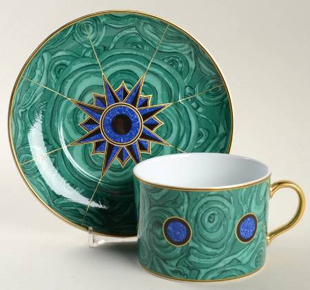 Malachite Flat Cup & Saucer Set