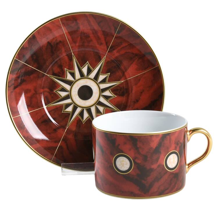 Tortoise Flat Cup & Saucer Set