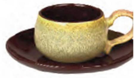 Natural Array Espresso Cup and Saucer Set