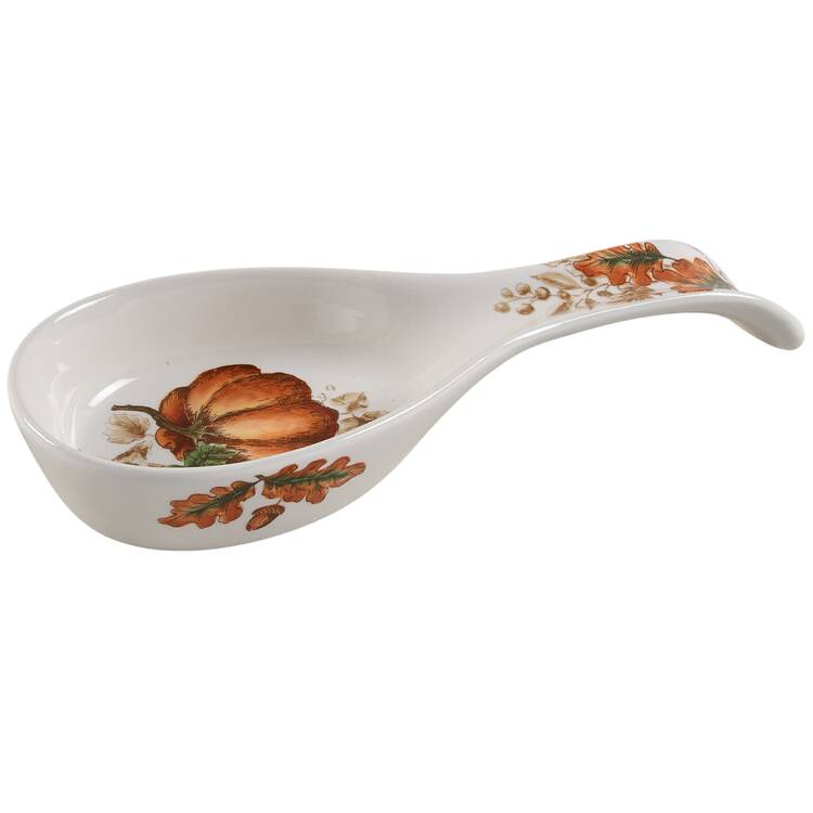 Pumpkin Sketch Spoon Rest/Holder (Holds 1 Spoon)