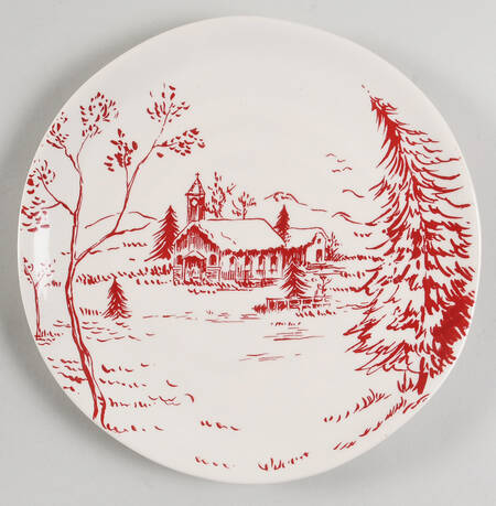 Holiday Toile Salad Plate