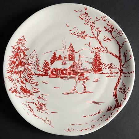 Holiday Toile Salad Plate