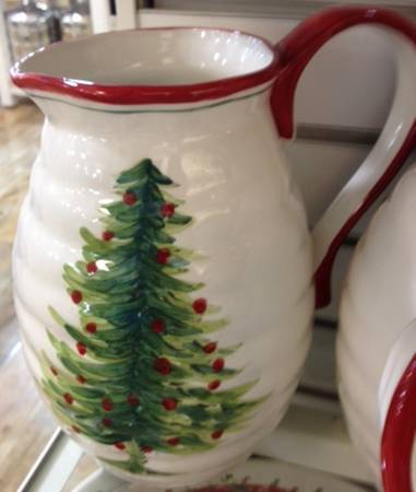 Watercolor Christmas Tree Large Pitcher